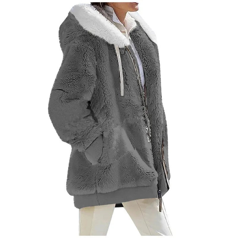 Manteau à Capuche en Cachemire pour Femme