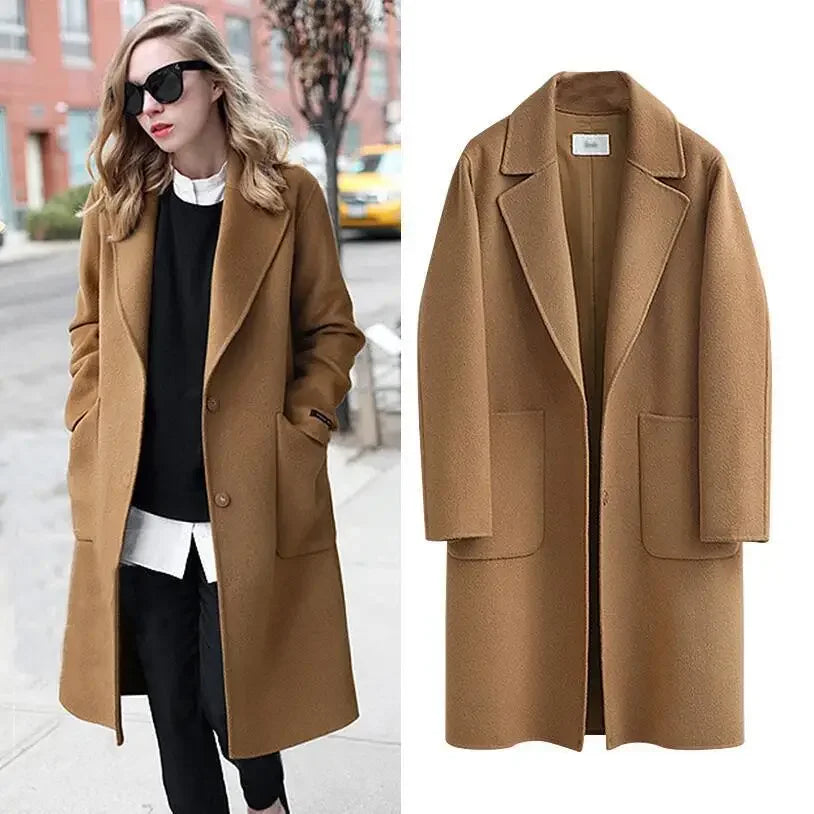 Manteau en laine double face pour femme