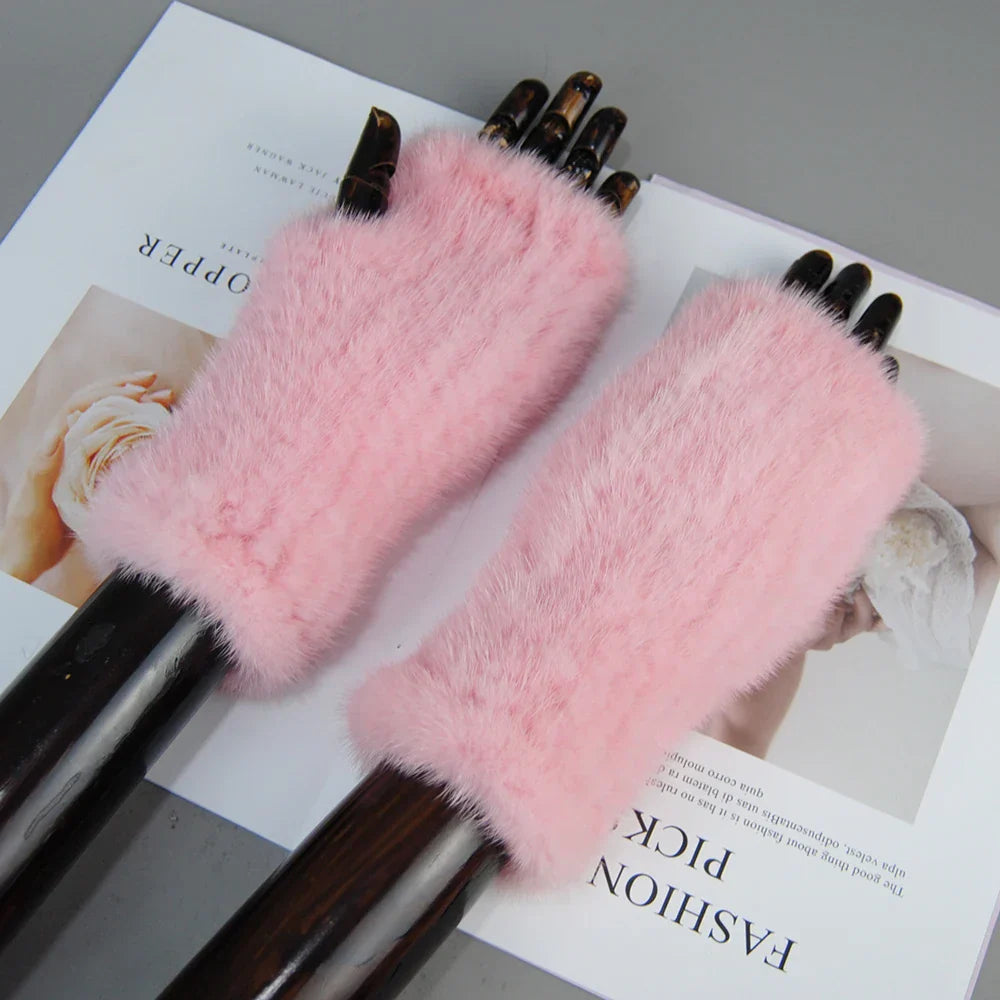 Gants Tricotés en Fourrure de Vison Beatrice