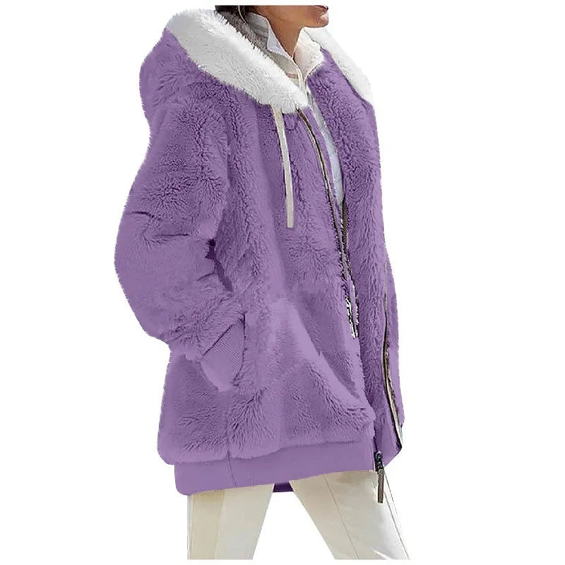 Manteau à Capuche en Cachemire pour Femme