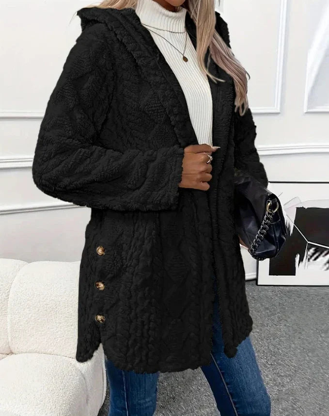 Veste à capuche à motif texturé Argyle
