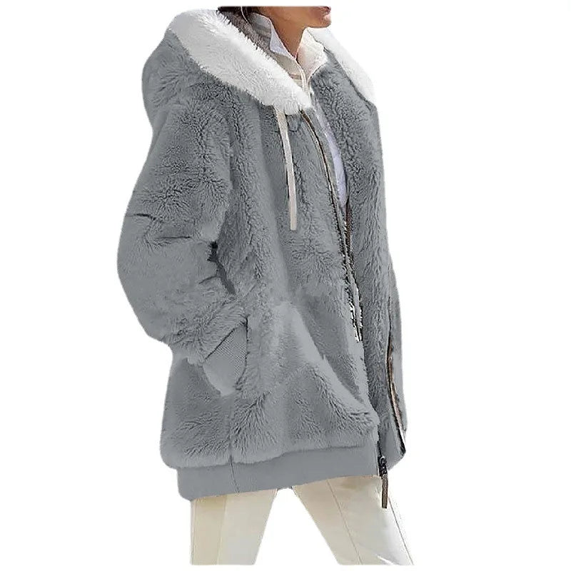 Manteau à Capuche en Cachemire pour Femme