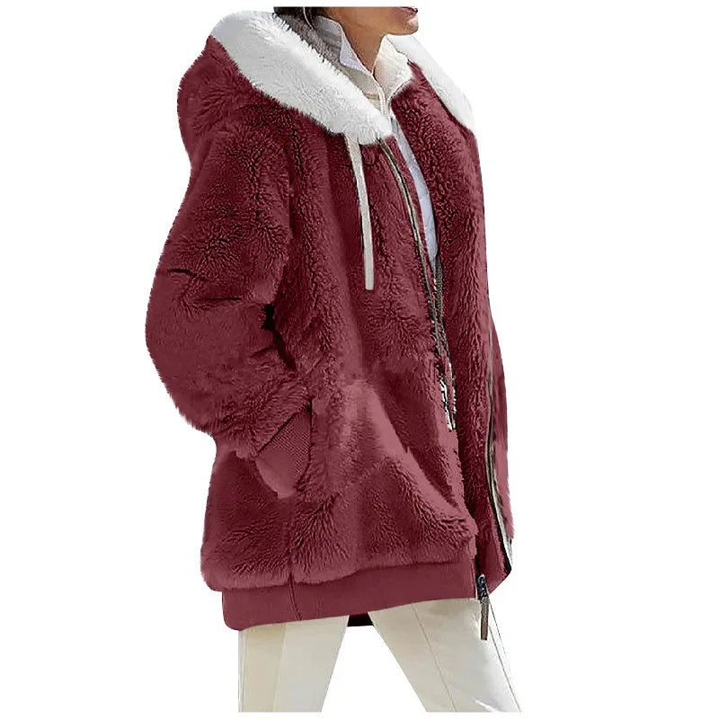Manteau à Capuche en Cachemire pour Femme