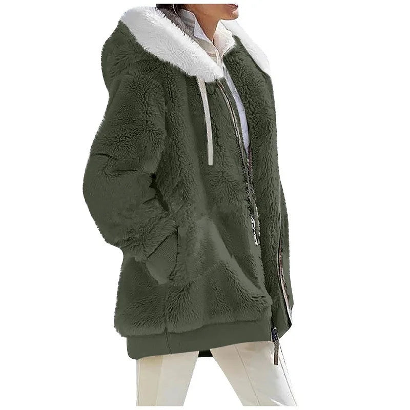 Manteau à Capuche en Cachemire pour Femme