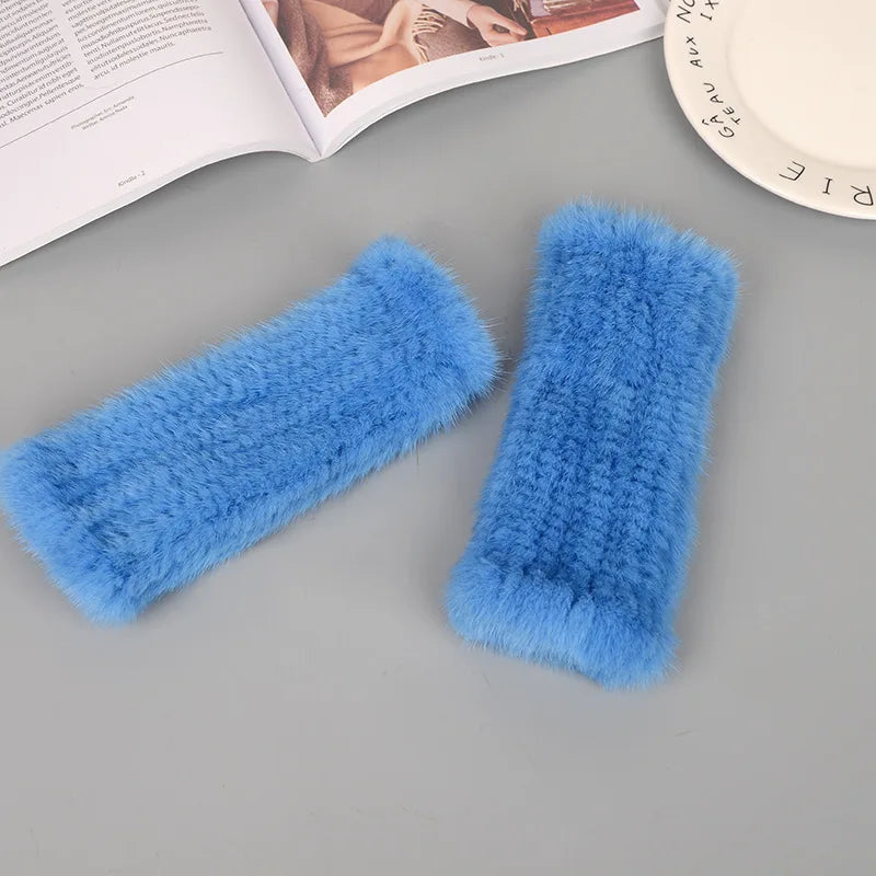 Gants Tricotés en Fourrure de Vison Beatrice
