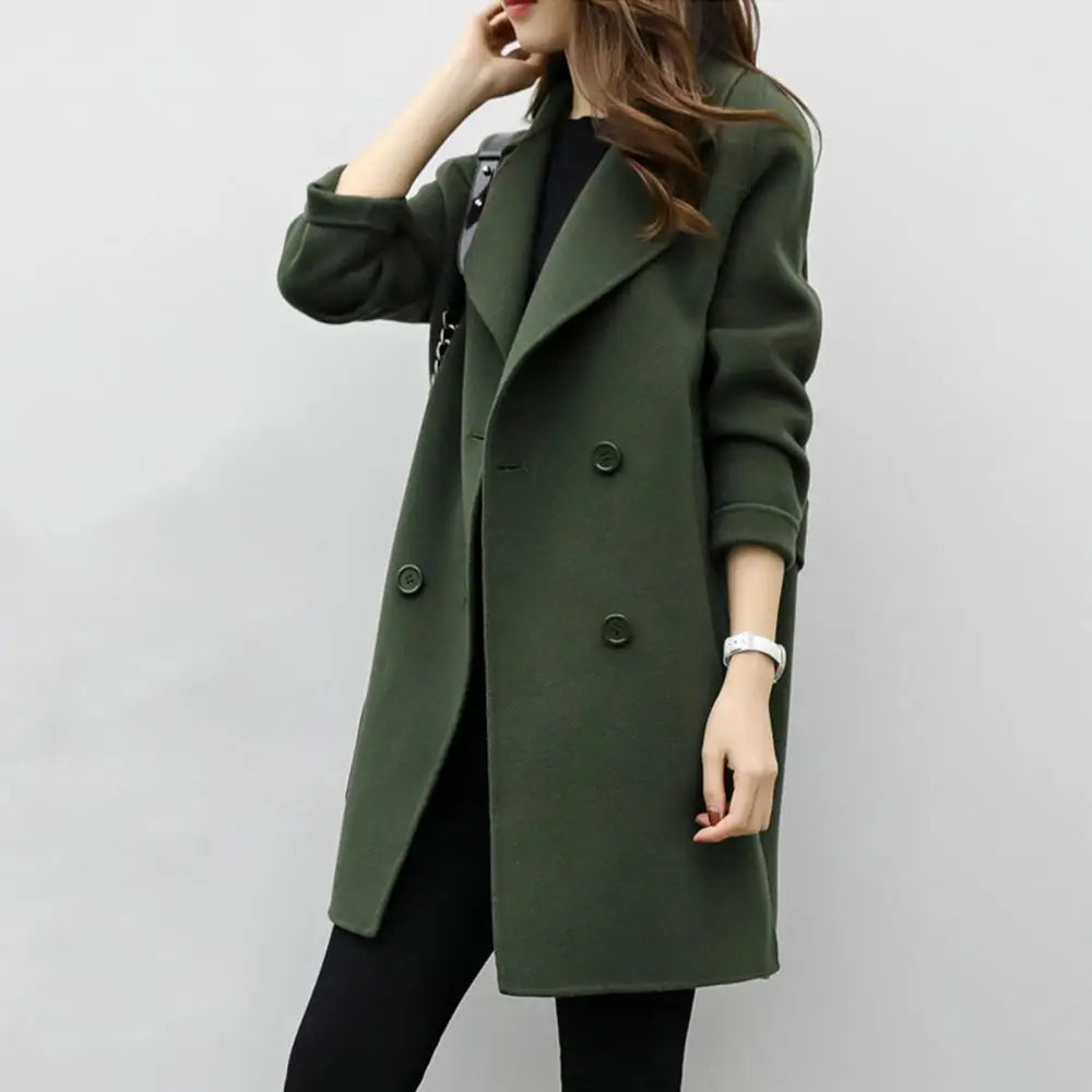 Manteau en laine mi-long pour femme