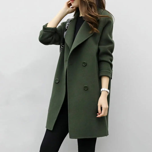 Manteau en laine mi-long pour femme