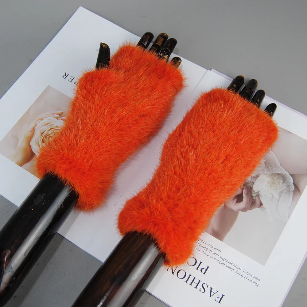 Gants Tricotés en Fourrure de Vison Beatrice