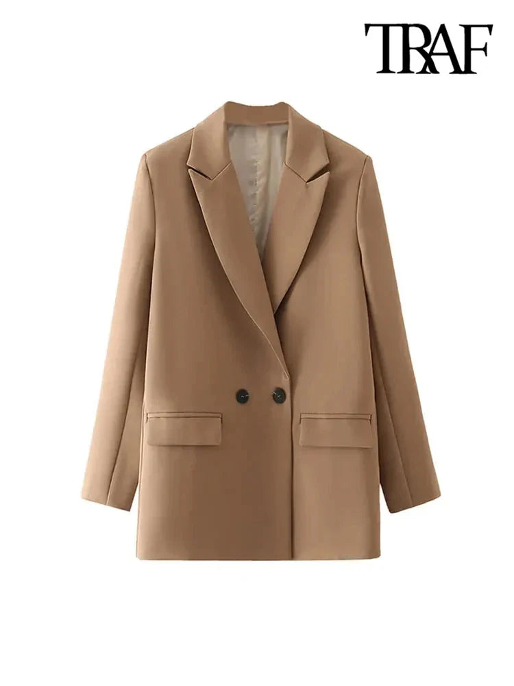 TRAF-Blazer croisé chic pour femme