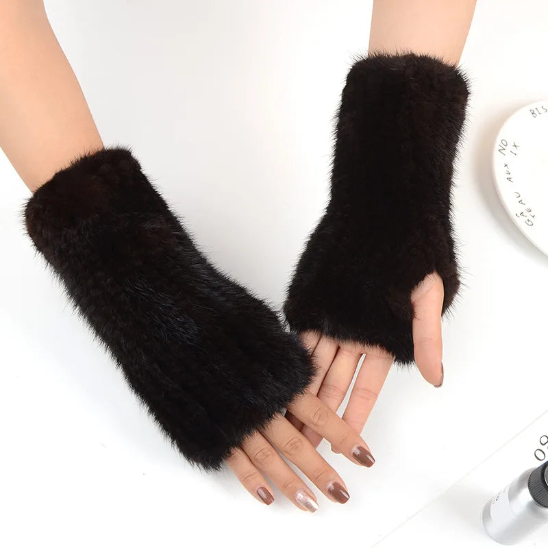 Gants Tricotés en Fourrure de Vison Beatrice