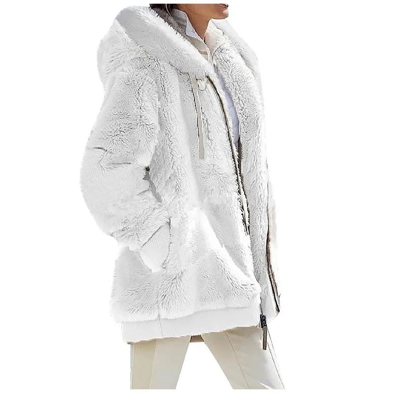 Manteau à Capuche en Cachemire pour Femme