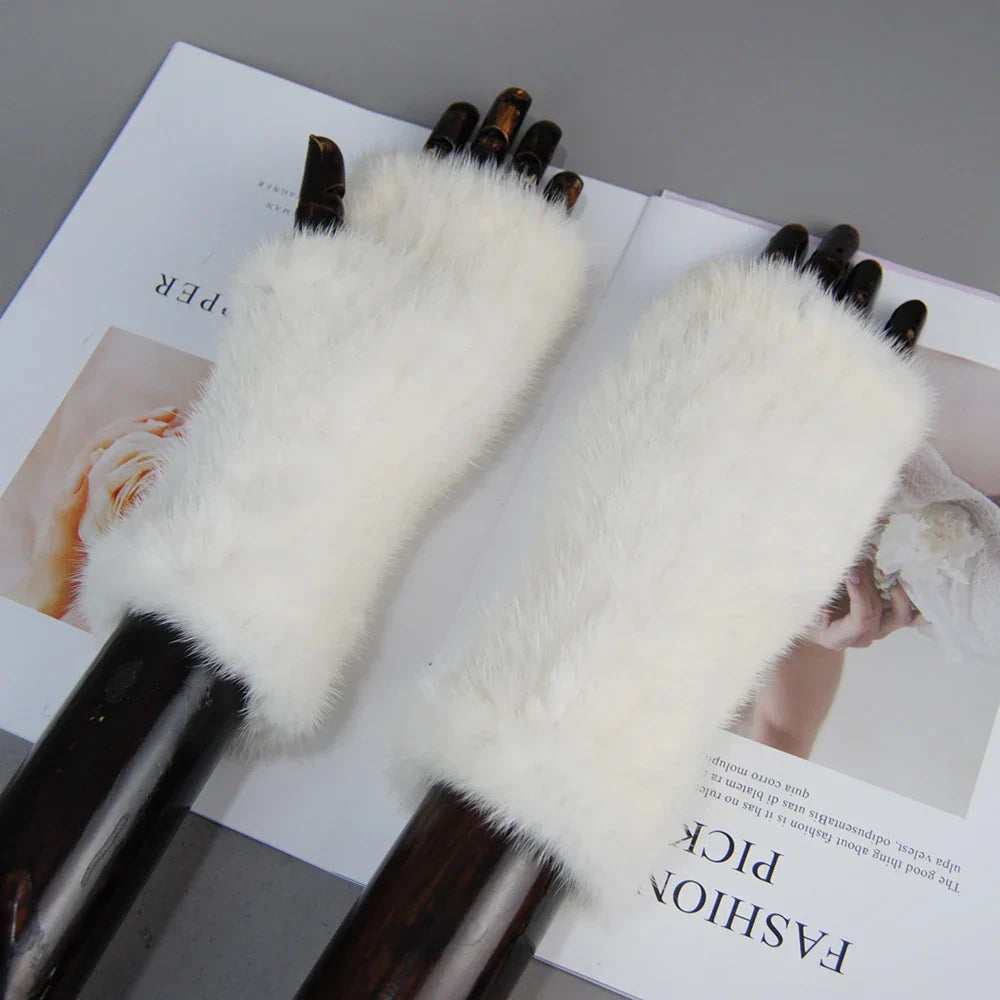 Gants Tricotés en Fourrure de Vison Beatrice