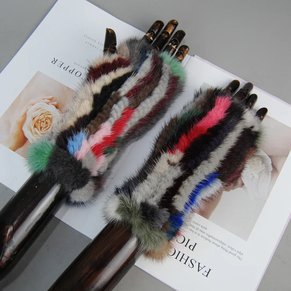 Gants Tricotés en Fourrure de Vison Beatrice