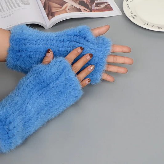 Gants Tricotés en Fourrure de Vison Beatrice