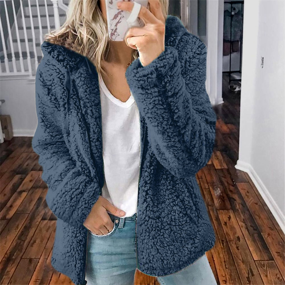 Veste Thermique En Tissu Duveteux