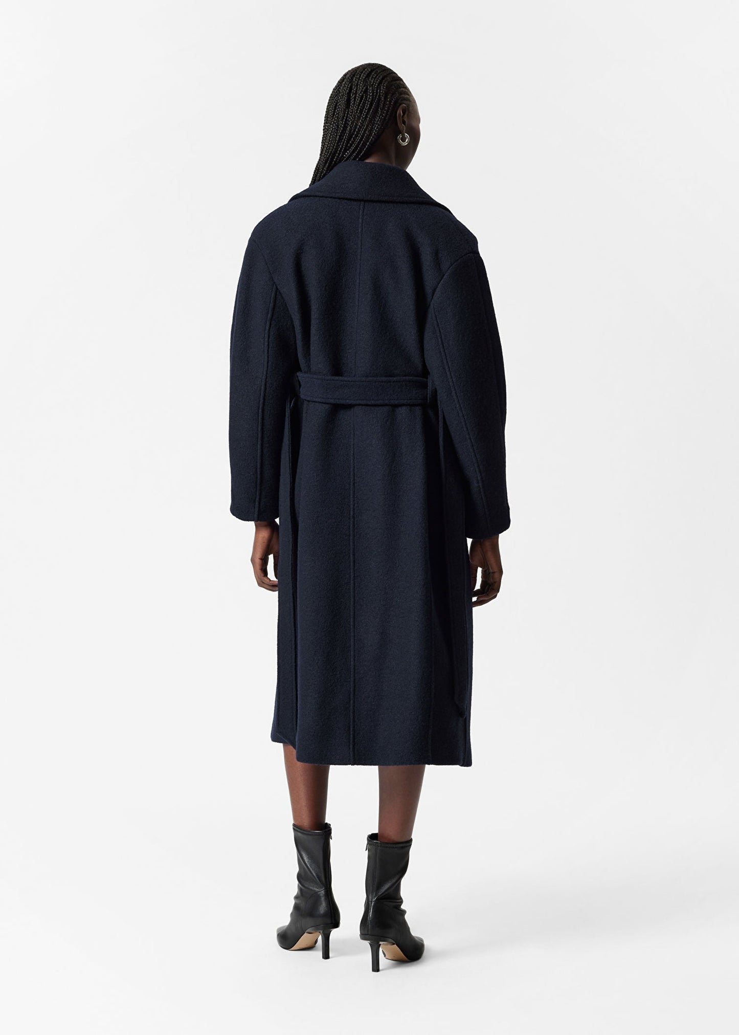 Manteau en Laine Volumineux avec Ceinture