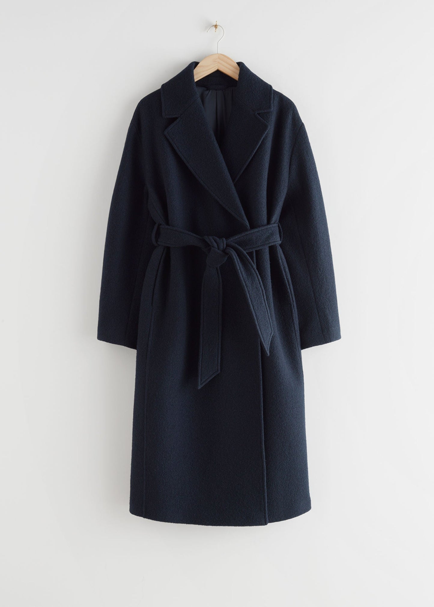 Manteau en Laine Volumineux avec Ceinture
