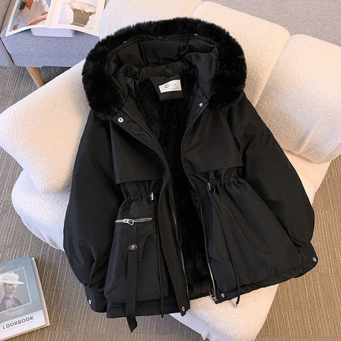 Manteau Élégant Avec Col En Fourrure